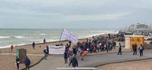 Protestors storm Brighton seafront for anti-lockdown march